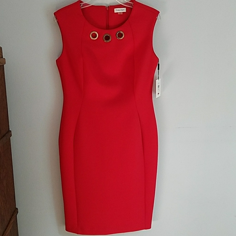 Calvin Klein gold key hole dress